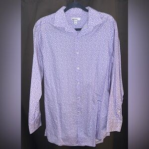 Bar III Men’s Slim Fit Stretch Dress Shirt – Size M – Lavender Floral Print